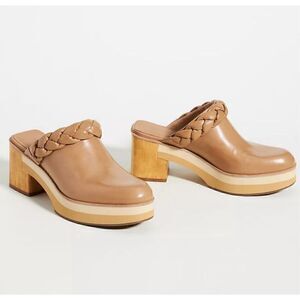 Bernardo Saffia Wood Leather Clog/Mule